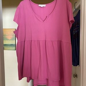 Suzanne Betro Fuchsia V-Neck Blouse